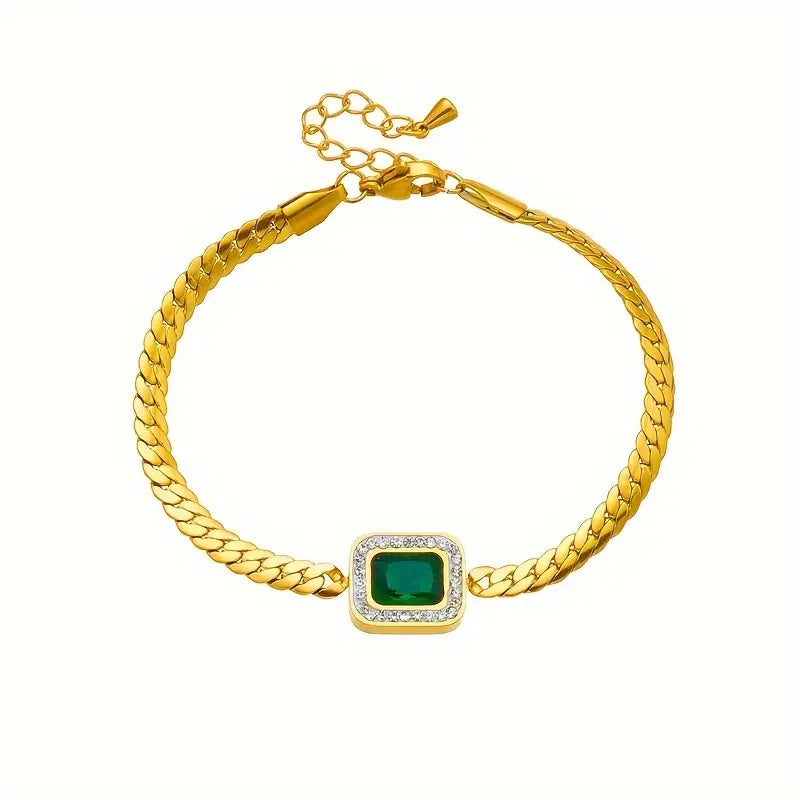 Gold Smaragd Kette Armband
