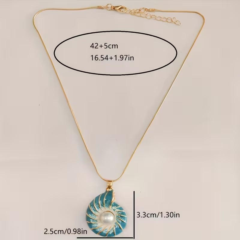 Muschel Perlen-Gold-Halskette