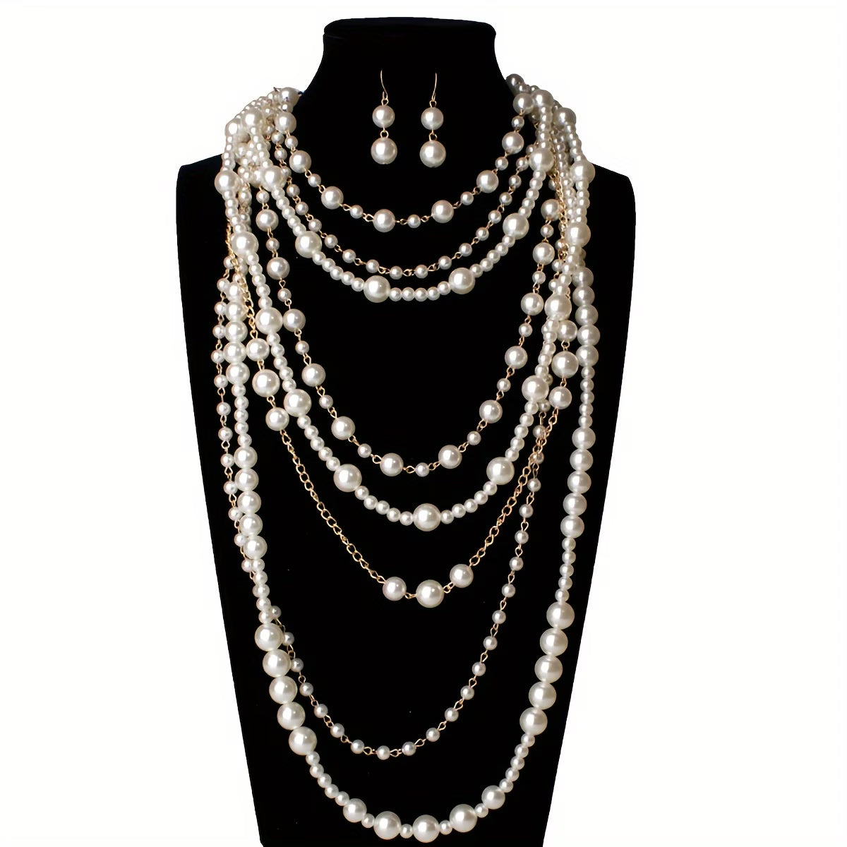 Boho Mehrreihig Perlen-Statement Set