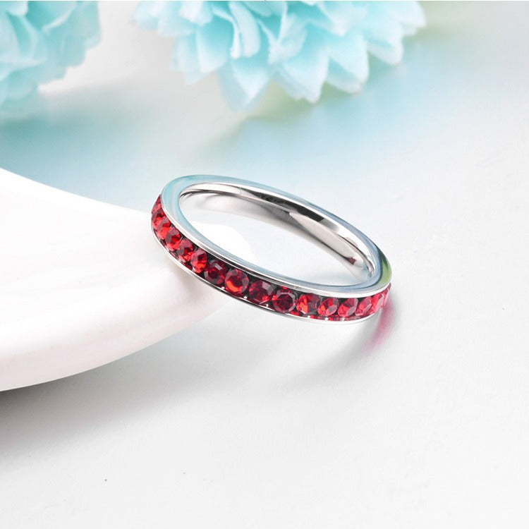 Rubin Ewigkeit Band Ring | Weißgold