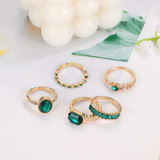 Gold Smaragdring-Set