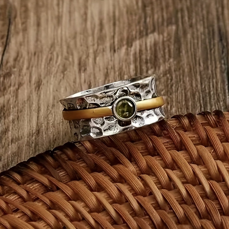 Silber und Gold Rustikal Band Ring