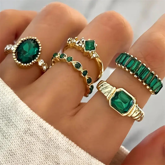 Gold Smaragdring-Set