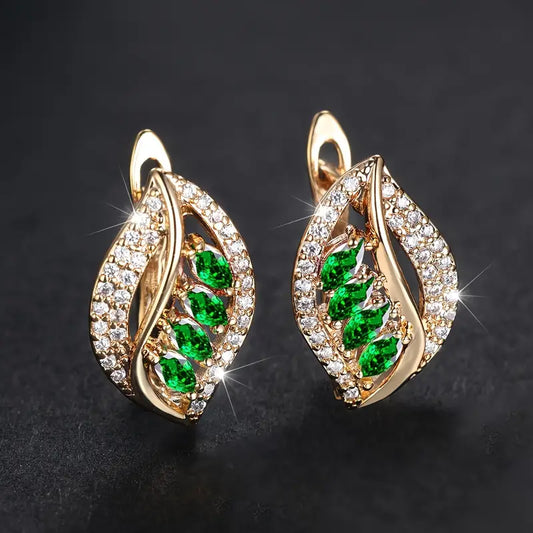 Grün Insel Ohrringe | Gold