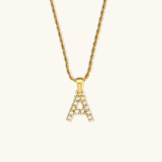 Maeve Buchstabeninitiale Diamant-Halskette