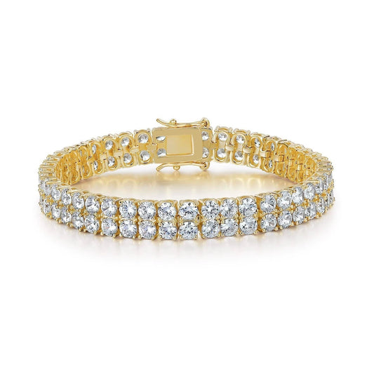 Doppelreihig Tennisarmband | Gold