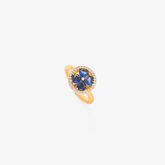 Saphir Herzen Drehring | Gold