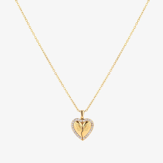 Schmetterling Herz-Halskette | Gold