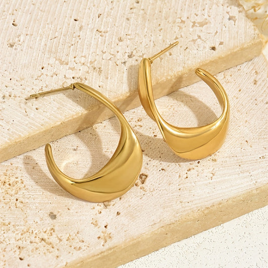Geformt Halbmond Creolen | Gold