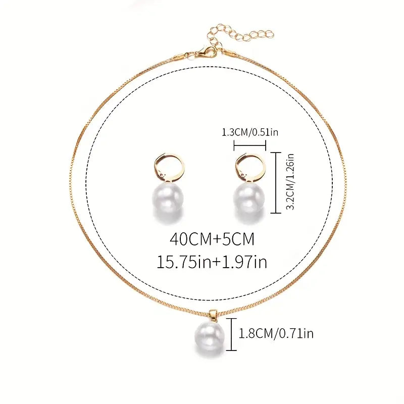 Elegant Anmutig Perlenhalsketten-Set