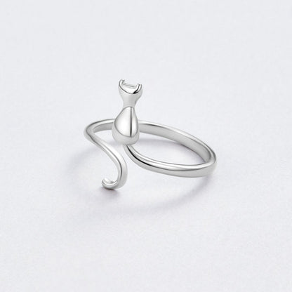 Silber Cat Motiv Ring