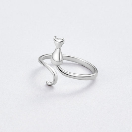 Silber Cat Motiv Ring