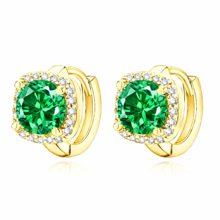Gold Smaragd Halo-Creolen